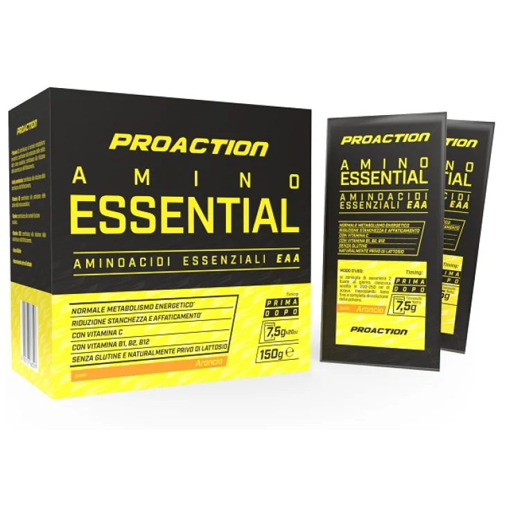 ProAction Pro Amino Essential Integratore per Sportivi Vitamine 20 bustine da 7,5 g