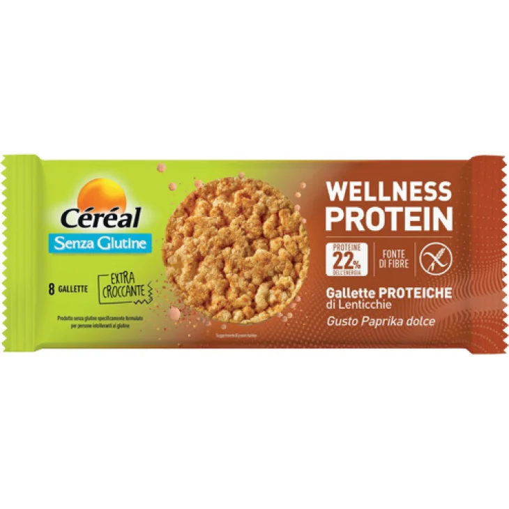 CEREAL WELLNESS PROTEIN GALLETTE PROTEICHE DI LENTICCHIE GUSTO PAPRIKA DOLCE 82 G