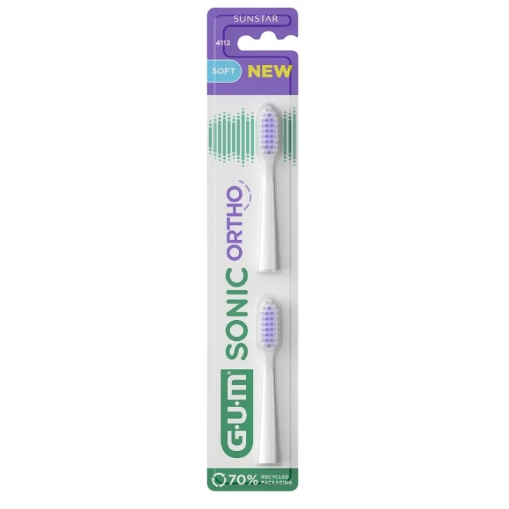 Gum Sonic Ortho Battery Toothbrush Refill 2 Testine