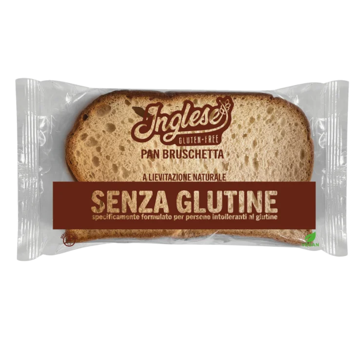 Inglese Pan Bruschetta Snack Croccante Senza Glutine 2 Fette 90 g