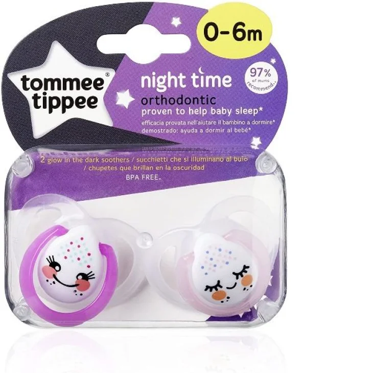 Tommee Tippee Night Time Succhietti per la Notte 0/6 mesi 2 pezzi assortiti Tommee Tippee Night Time Succhietti per la Notte 0/6 mesi 2 pezzi assortiti
