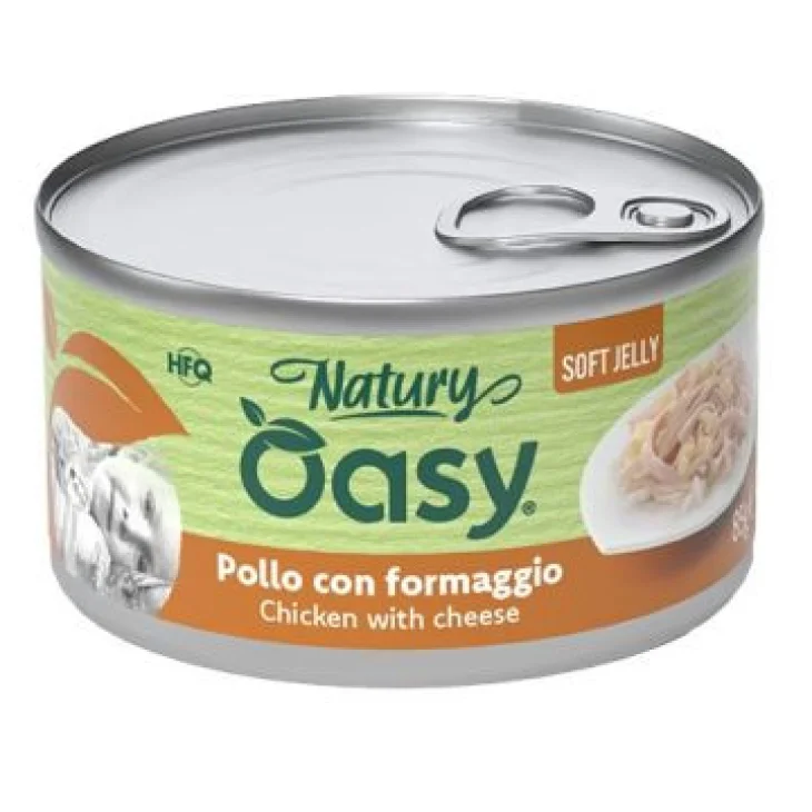 Oasy Natury Soft Jelly Alimento Complementare Gatti Adulti Pollo Formaggio 85g