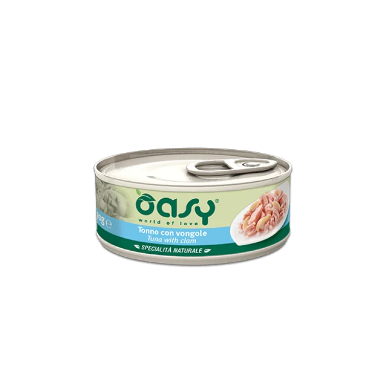 Oasy Natury Soft Jelly Gatti Adulti Tonno con Vongole Gelatina Morbida 85g