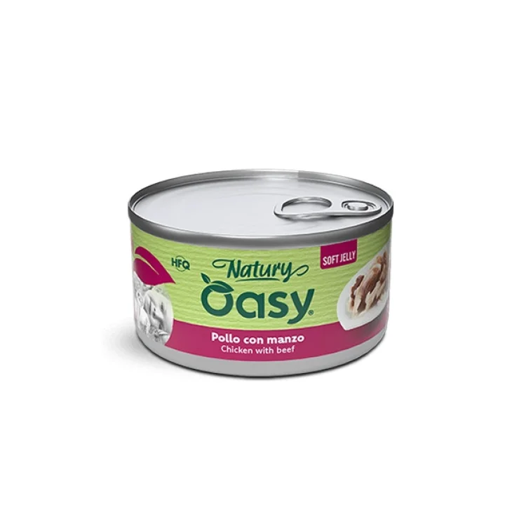 Oasy Natury Soft Jelly Alimento Complementare Gatti Adulti Pollo e Manzo 150g Oasy Natury Soft Jelly Alimento Complementare Gatti Adulti Pollo e Manzo 150g