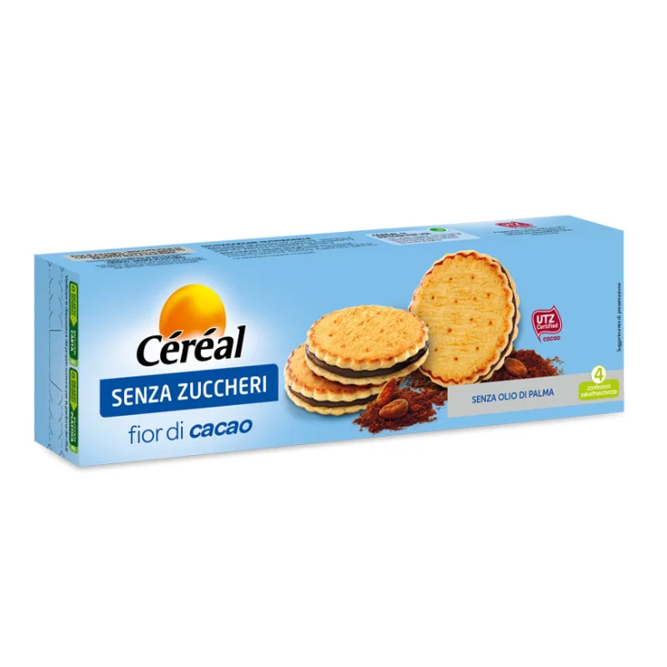Cereal Fior di Cacao Biscotti Senza Zucchero e Senza Olio di Palma 196g
