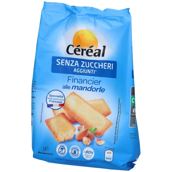 Cereal Financier Biscotti alle Mandorle Senza Zuccheri Aggiunti 175g