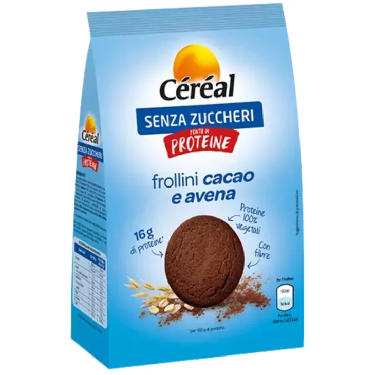 Cereal Frollini Proteici Cacao e Avena Senza Zuccheri 200g