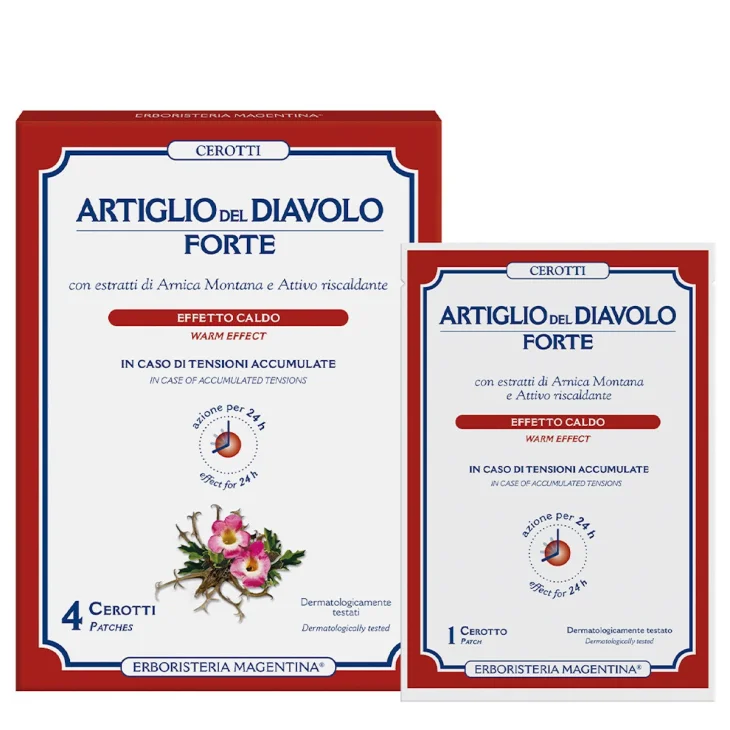 Erboristeria Magentina Artiglio del Diavolo Forte Cerotti Effetto Calore 4 Pezzi Erboristeria Magentina Artiglio del Diavolo Forte Cerotti Effetto Calore 4 Pezzi