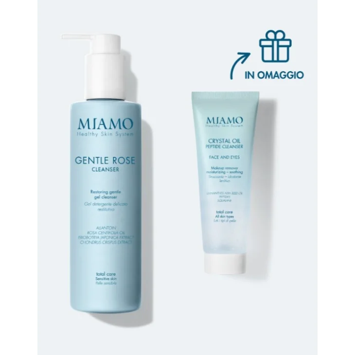 Miamo Protocollo Doppia Detersione Lenitivo Gentle Rose Cleanser 250 ml e Crystal Oil 50 ml