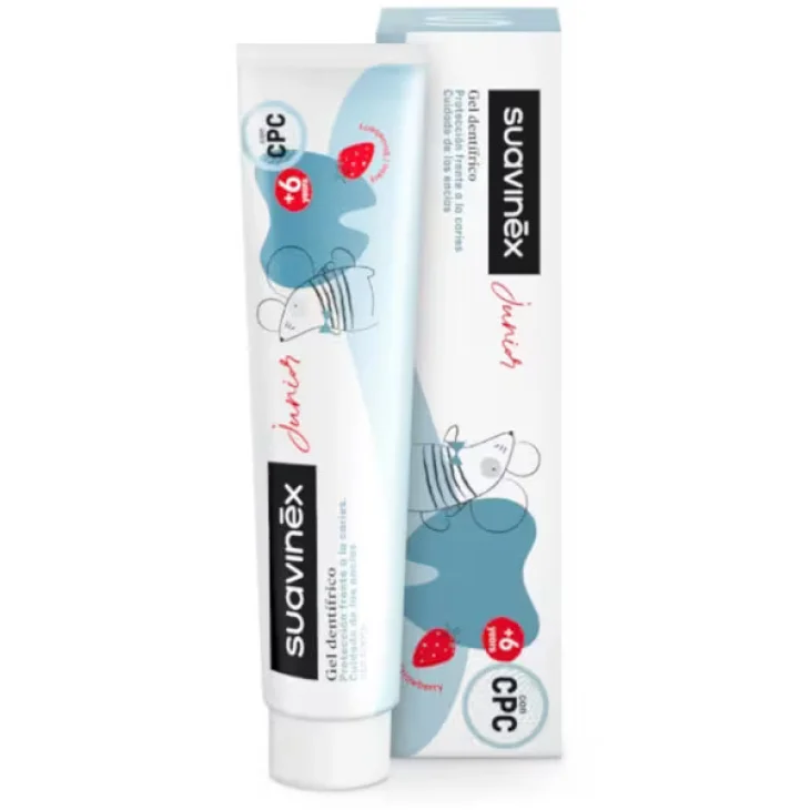 Suavinex Dentifricio Junior Protezione Completa Gusto Fragola da 6 Anni 75 ml