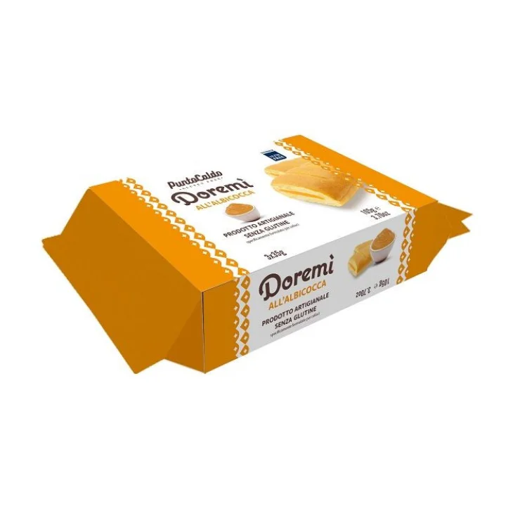 Punto Caldo Doremi Albicocca Merendine Senza Glutine e Lattosio 3 Pezzi 105g
