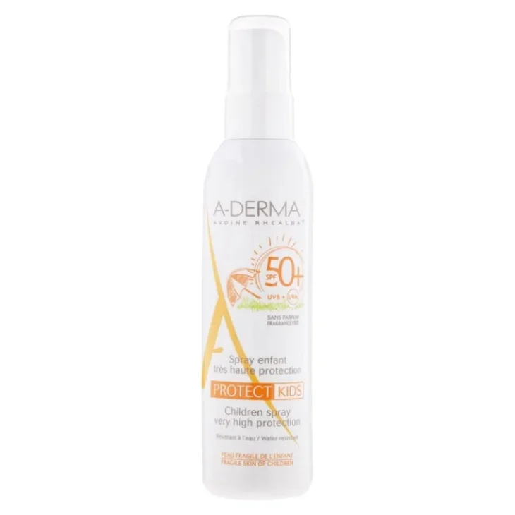 A-Derma A-D Protect Spray Solare Bambini SPF50+ Resistente all'Acqua 200ml