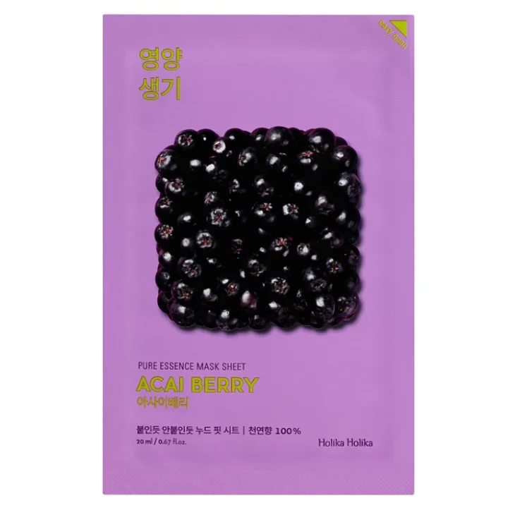 Holika Holika Pure Essence Mask Sheet Acai Berry Nutriente Rivitalizzante 20 ml