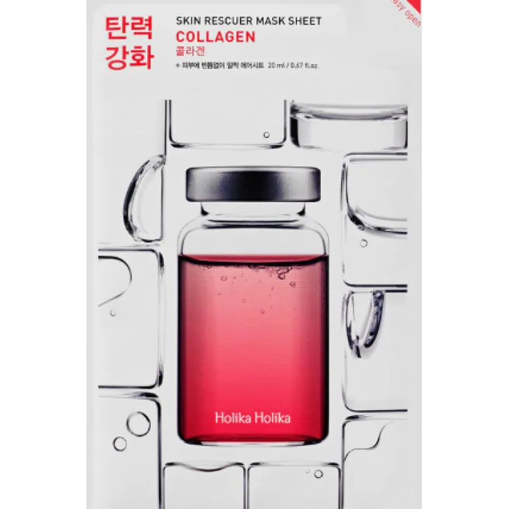 Holika holika Skin Rescue Mask Sheet Collagen Maschera in Tessuto Idratante e Rassodante 20 ml