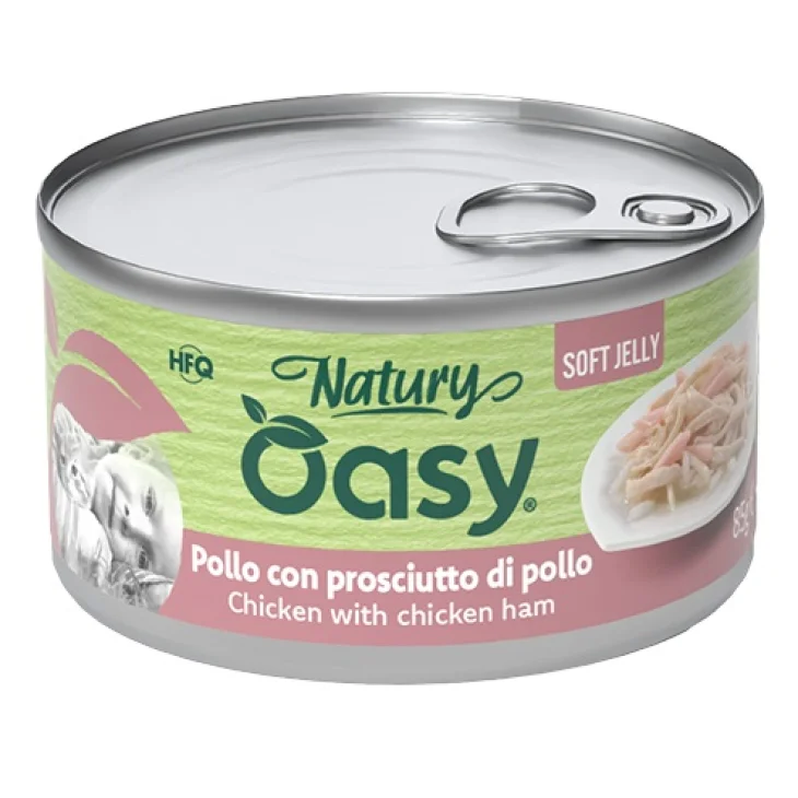 OASY WET CAT NATURY SOFT JELLY POLLO CON PROSCIUTTO DI POLLOLATTINA 85 G
