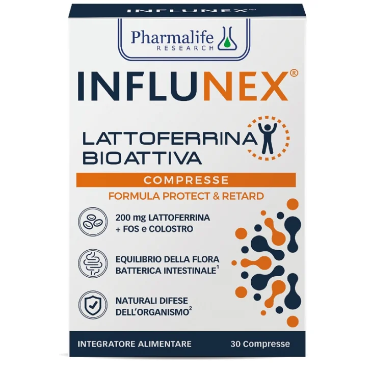 Pharmalife Influnex Lattoferrina Bioattiva Integratore per il Sistema Immunitario 30 compresse Pharmalife Influnex Lattoferrina Bioattiva Integratore per il Sistema Immunitario 30 compresse