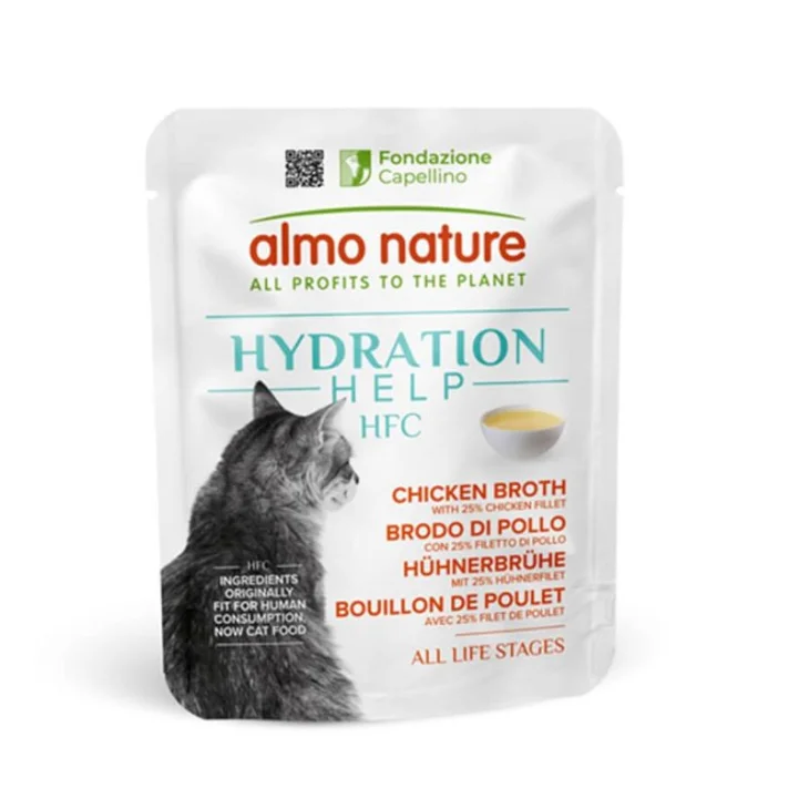 Almo Nature Hydr Help Brodo di Pollo Idratante per Animali 50g Almo Nature Hydr Help Brodo di Pollo Idratante per Animali 50g