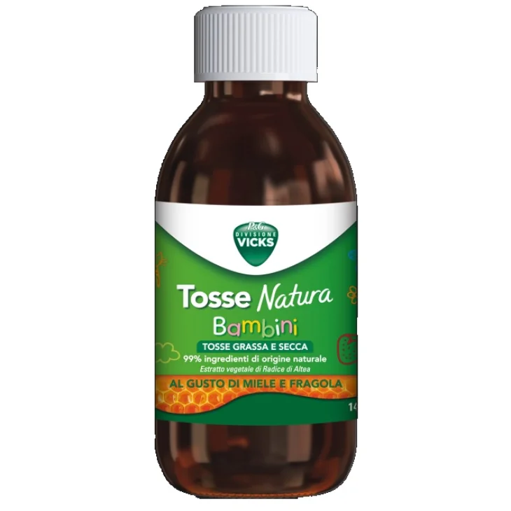 Vicks Tosse Natura Bambini per Tosse Grassa e Secca Gusto Miele e Fragola 140 ml