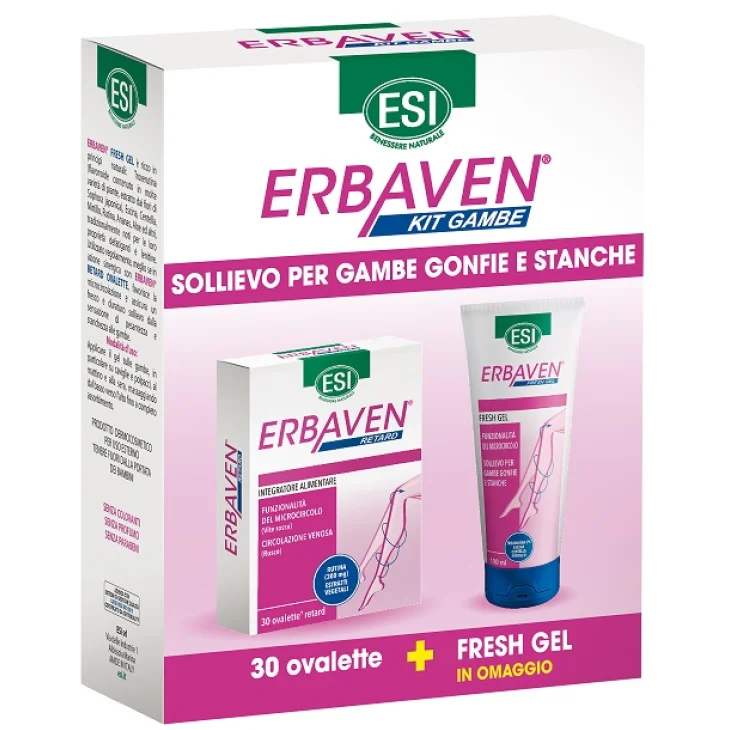 Esi Kit Gambe Gonfie con Erbaven 30 Ovalette + Erbven Gel 100ml in OMAGGIO