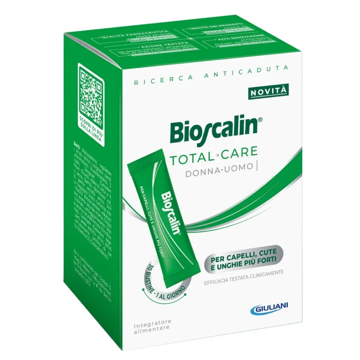 Bioscalin Total Care Donna Uomo Integratore Per Capelli Cute e Unghie più Forti 30 bustine