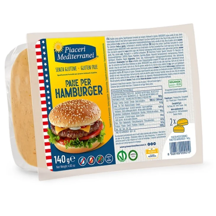 Piaceri Mediterranei Pane per Hamburger Senza Glutine 2x70grammi Piaceri Mediterranei Pane per Hamburger Senza Glutine 2x70grammi