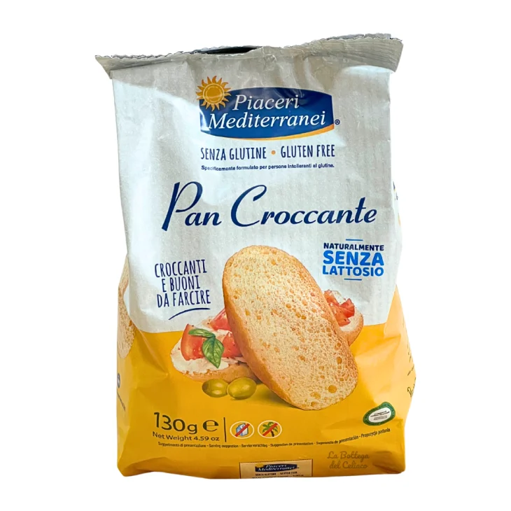 Piaceri Mediterranei Pan Croccante Senza Glutine e Senza Lattosio 130 grammi Piaceri Mediterranei Pan Croccante Senza Glutine e Senza Lattosio 130 grammi
