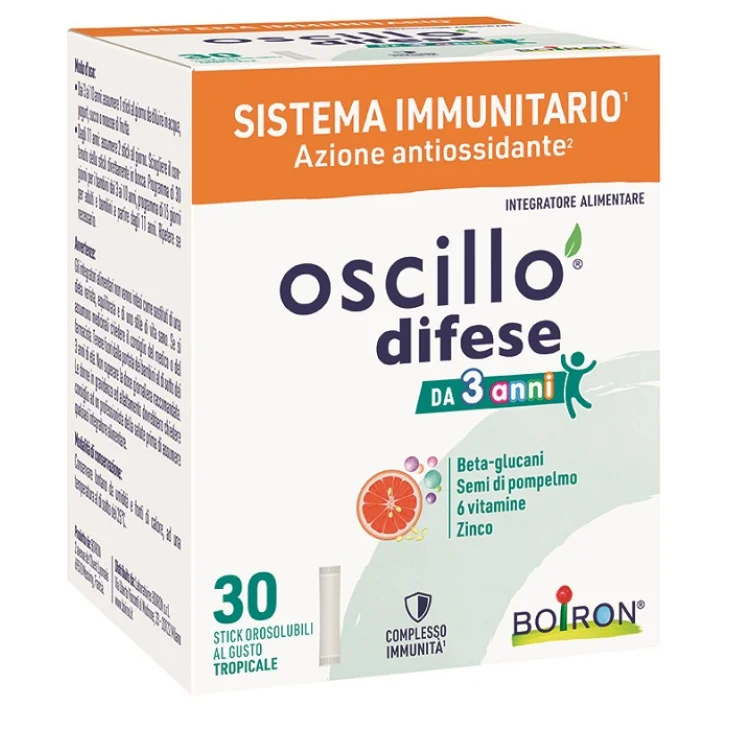 Boiron Oscillo Difese Integratore Difese Immunitarie dai 3 anni 30 stick orosolubili