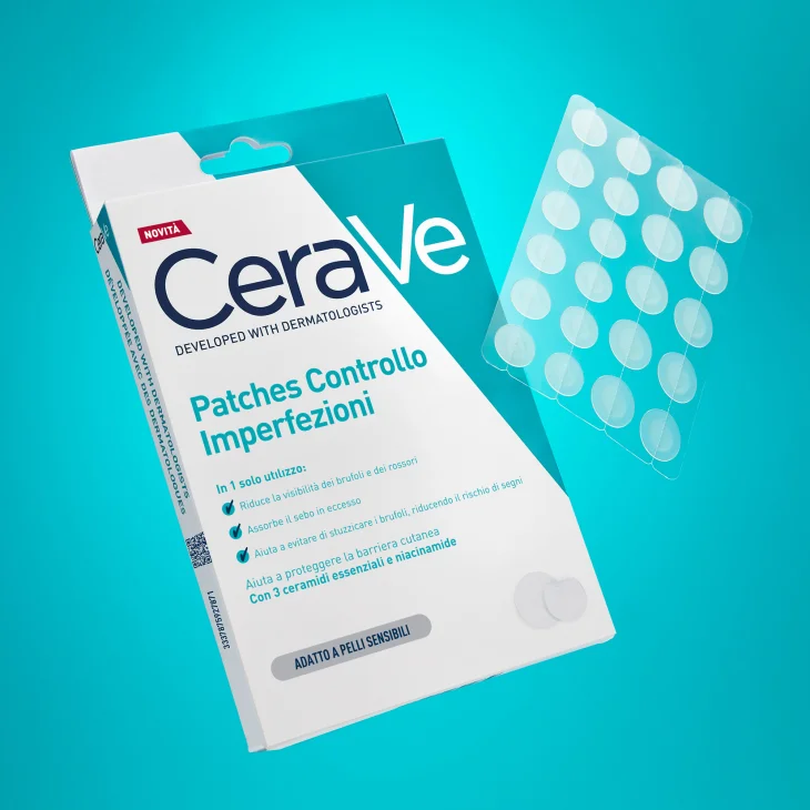 CeraVe Patches Idrocolloidali Anti Brufoli Trasparenti e Invisibili sulla Pelle 22 pezzi