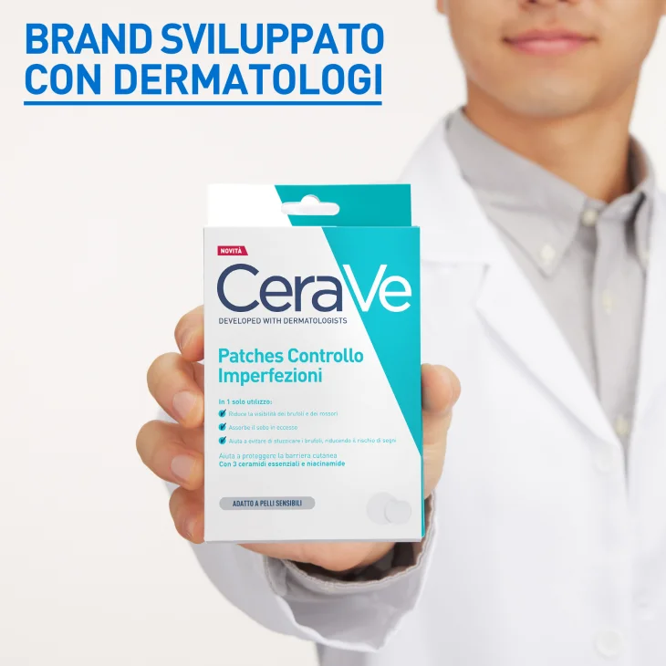 CeraVe Patches Idrocolloidali Anti Brufoli Trasparenti e Invisibili sulla Pelle 22 pezzi