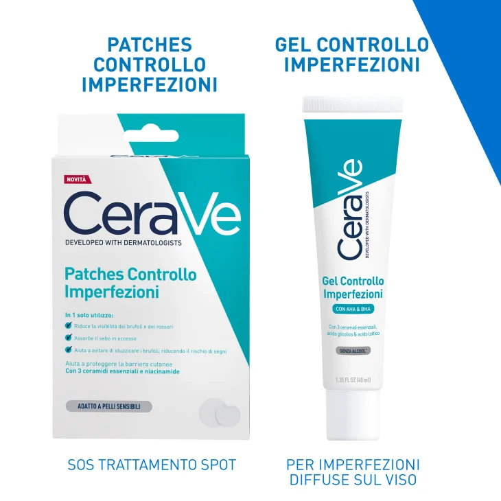 CeraVe Patches Idrocolloidali Anti Brufoli Trasparenti e Invisibili sulla Pelle 22 pezzi