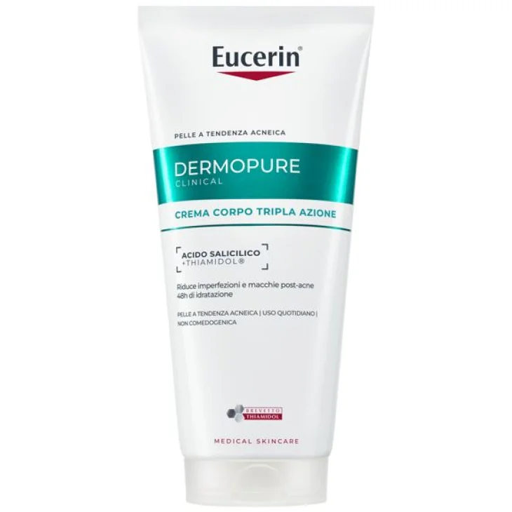 Eucerin Dermopure Crema Corpo Tripla Azione Acido Salicilico per Macchie Esfoliante e Idratante 200 ml