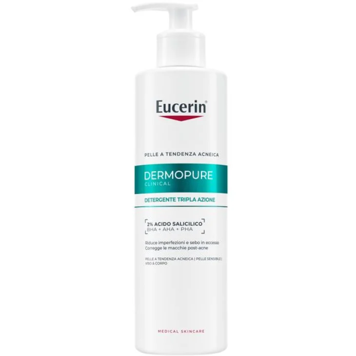 Eucerin Detergente Tripla Azione Acido Salicilico per Acne e Imperfezioni 400 ml
