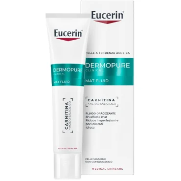 Eucerin Dermopure Clinical Mat Fluid Fluido Opacizzante per Pelle a Tendenza Acneica 40 ml Eucerin Dermopure Clinical Mat Fluid Fluido Opacizzante per Pelle a Tendenza Acneica 40 ml