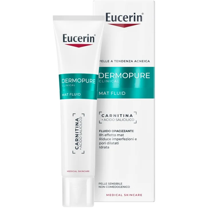 Eucerin Dermopure Clinical Mat Fluid Fluido Opacizzante per Pelle a Tendenza Acneica 40 ml