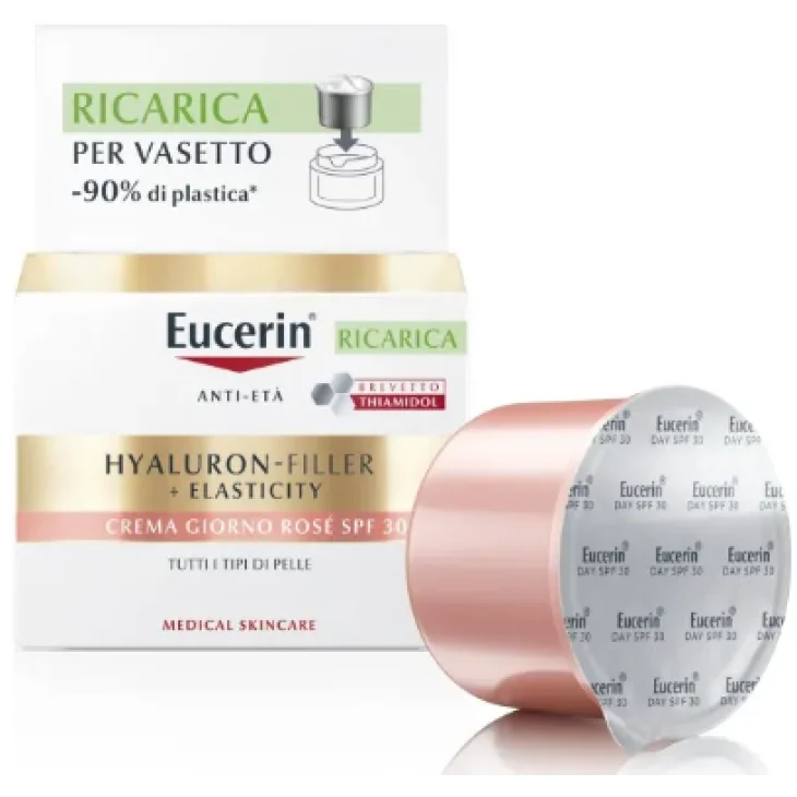 Eucerin Hyaluron-Filler + Elasticity SPF30 Crema Giorno Rosè Ricarica 50 ml