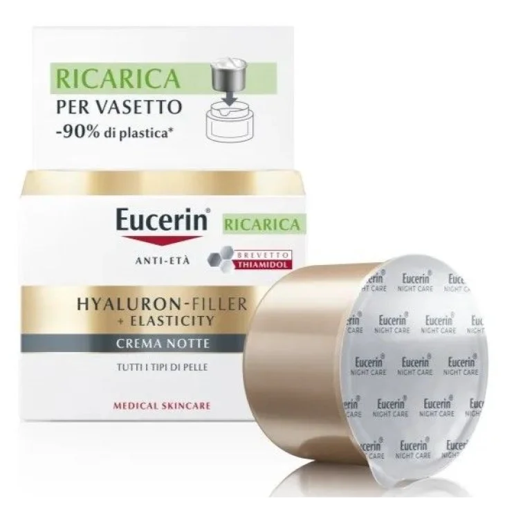 Eucerin Hyaluron-Filler + Elasticity Crema Notte Vasetto Ricarica 50 ml