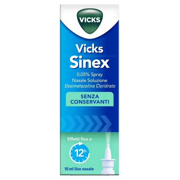 Vicks Sinex Spray Nasale Decongestionante 0,5 mg/ml Senza Conservanti  10 ml