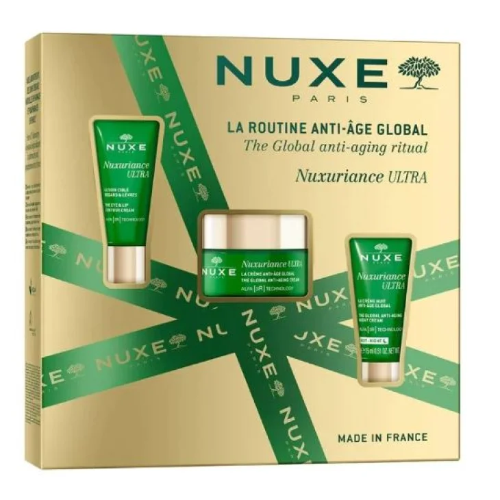 Nuxe Nuxuriance Ultra - Cofanetto Routine Anti Età Crema Anti Età Globale 50 ml + Contorno Occhi e labbra 15 ml + Crema Notte Anti Età Globale 15 ml