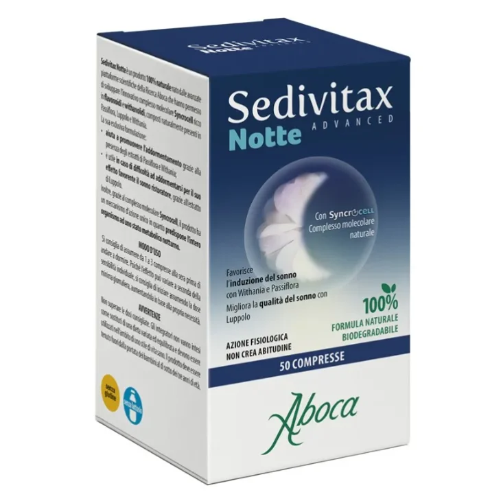 Aboca Sedivitax Notte Advanced Integratore per Sonno 50 Compresse