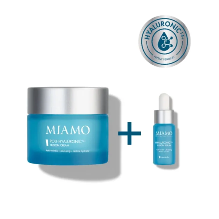 Miamo Poly-Hyaluronic 14+ Fusion Cream Crema Viso 50ml + Hyaluron 14+ Fusion Serum Siero 4ml
