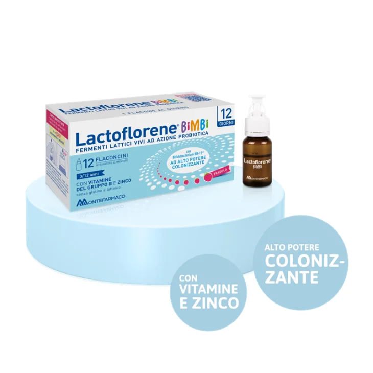 Lactoflorene Bimbi Fermenti Lattivi Vivi Azione Probiotica 12 flaconcini