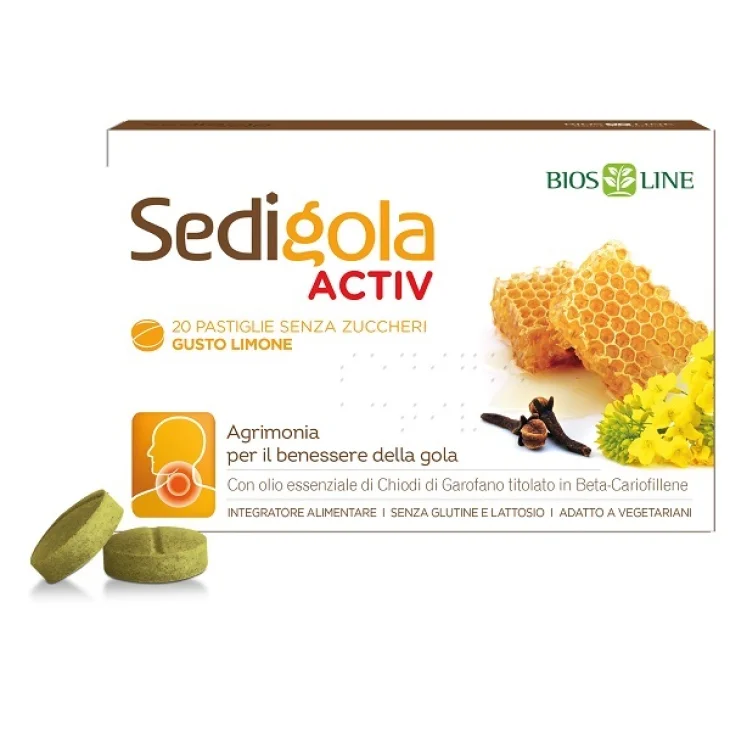 Sedigola Apix Activ Limone Integratore per Gola Irritata 20 pastiglie da 1,5 g