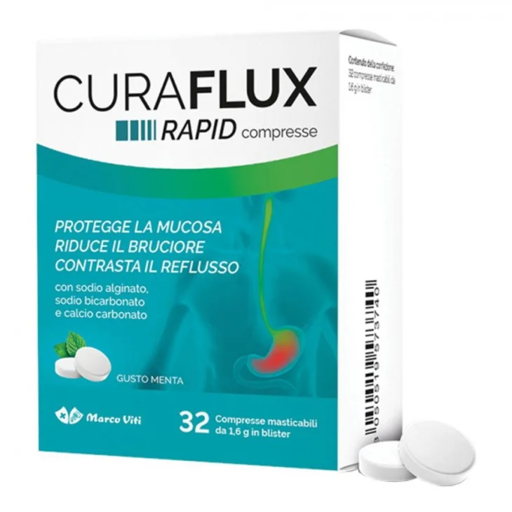 Marco Viti Curaflux Rapid Reflusso Gastroesofageo E Bruciore 32 Compresse Masticabili