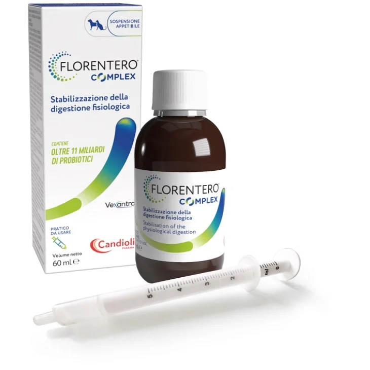Florentero Complex per Cani e Gatti Stabilizzante Digestivo Flacone con Siringa 60 ml Florentero Complex per Cani e Gatti Stabilizzante Digestivo Flacone con Siringa 60 ml