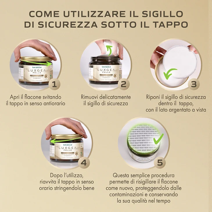 Salugea Luxgea Pelle Integratore 100% naturale con Collagene e Acido ialuronico 130 grammi