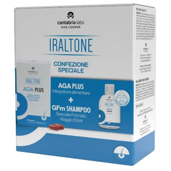 Difa Cooper Iraltone Aga Plus 60 capsule + GFM Shampoo per Uso Frequente 50 ml