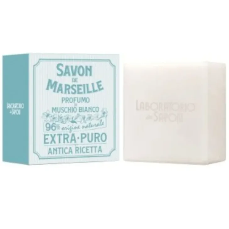 Laboratorio dei Saponi Sapone Marsiglia Vegano al Muschio Bianco Saponetta 100 g
