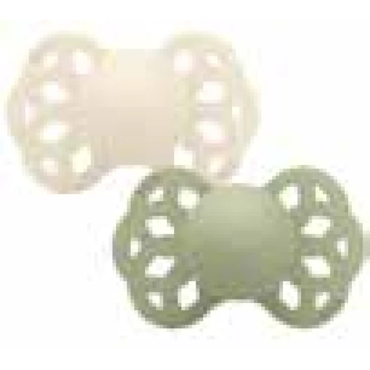 BIBS Infinity Ciuccio Anatomico in Silicone Colore Avorio / Salvia Size 2 (6+mesi) 2 pezzi