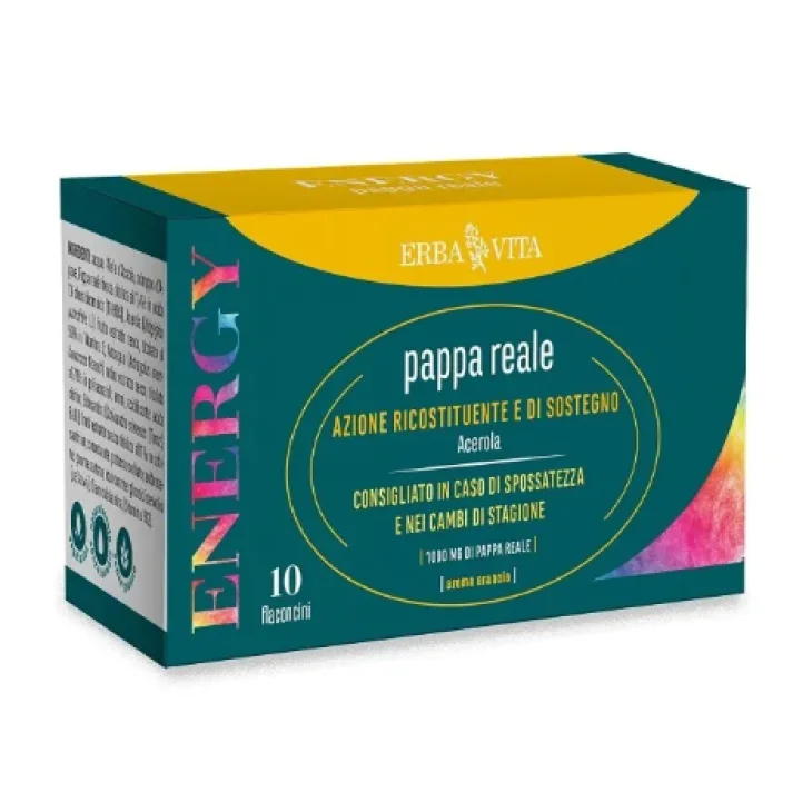 Erba Vita Energy Pappa Reale Integratore Energetico Naturale 10 flaconcini da 12 ml