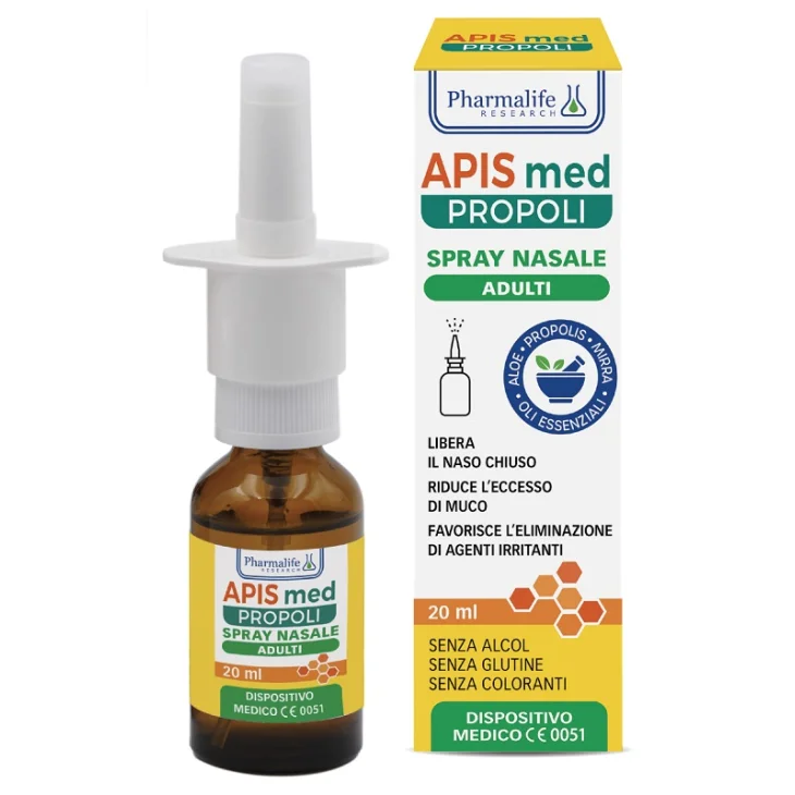 Pharmalife Research Apis Med Propoli Spray Nasale Adulti Libera il Naso Chiuso 20 ml